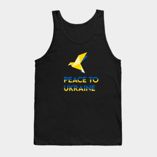 Ukraine support promote peace blue and yellow bird Tank Top